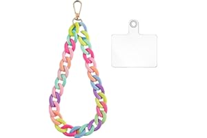Lilbitty Bunte Acryl Kette Kurz, anhänger mit Perlen, Handgelenkschlaufe für, Schlüsselanhänger Bunt, schmuck und Taschenanhänger