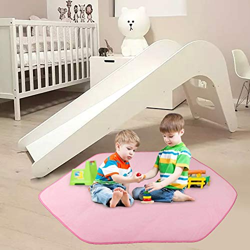 YOOBE Coral Pad Soft Home Alfombra Alfombra para el Hexagon Princess Castle Kids Play Tent, 120 x 140cm (Rosa)