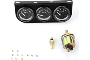 Jauge Triple de voiture, jauges Triple 52mm 3 en 1 voltmètre + jauge de température d'eau + indicateur de pression d'huile avec capteur pour camion de voiture