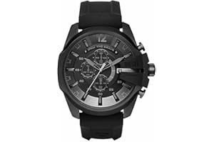 Diesel męski zegarek Mega Chief, mechanizm chronografu z silikonowym lub syntetycznym paskiem