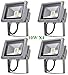 Produktbild Greenmigo 4pcs 10W LED Fluter Strahler Scheinwerfer Spotlight Wasserdicht Außenbereich Grau Aluminium IP65 Warmweiß 2800-3200K Garten Lampe