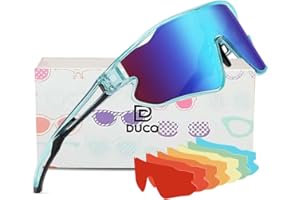 DUCO Kids Sunglasses Youth Baseball Sun Glasses Lightweight TR90 Frame UV400 Sports Cycling Shades for Boys Girls DK268