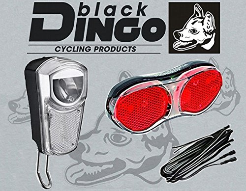 BDCP Fahrrad Nabendynamo Beleuchtungsset 8, LED-Scheinwerfer 35 Lux, Gepäckträger Rücklicht, Kabel