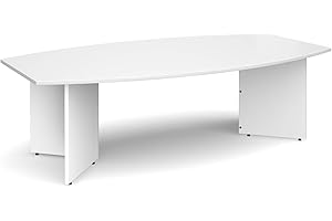 Mr Office Arrow head leg radial boardroom table 2400mm x 800/1300mm, White