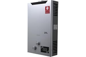 Lfhelper 20L Camping Shower Portable Gas Water Heater, 40KW Outdoor LPG Boiler Instant Water Heater On Demand Use for Camping RV Home