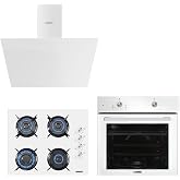 Kumtel Home Basic Beyaz Cam Ankastre Set