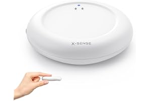 X-Sense Détecteur de Fuite d'eau Connecté Ultra Fin, Station de Base SBS50 Requise, Détecteur d'eau Wi-FI, Étanche IP67, Capteur de Fuite d'eau pour Cuisine, Salle de Bain, sous-Sol, SWS0A, Lot de 1