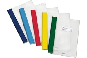 Favorit Copri Quaderni con Etichetta, 10 pezzi, A4, Trasparenti e Multicolori