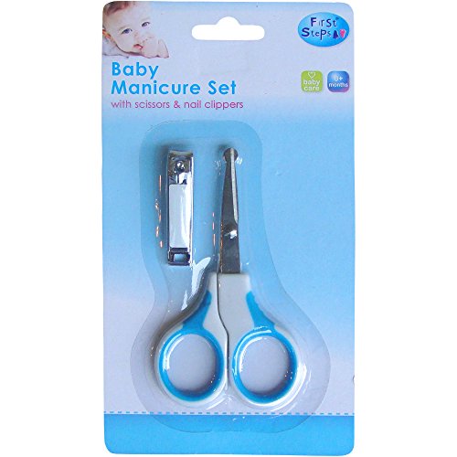 Baby Scissors & Nail Clippers Manicure Care Set (Blue)