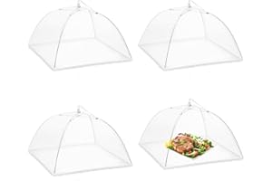 BSGZCM 4 Pcs Food Covers Mesh Pop Up, Food Covers Food Cover Food Net Cover Food Nets Mesh Food Cover Reusable and Collapsible, for Outdoor Camping Picnics Parties BBQ to Keep Out Flies Bugs Mosquitoes