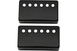 Musiclily 50mm Metall Humbucker Tonabnehmer Kappe Gitarren Hals Pickup Abdeckung Humbucker Covers für Epiphone Les Paul Style E-Gitarre, Schwarz(2 Stück)