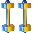 TOYANDONA 1 Pair of Kids Dumbbells Toy, Kids Weight Set Exercise Fitness Dumbbells for Home Equipment Workouts Strength Training Weights for Boys Girls (Yellow Blue)