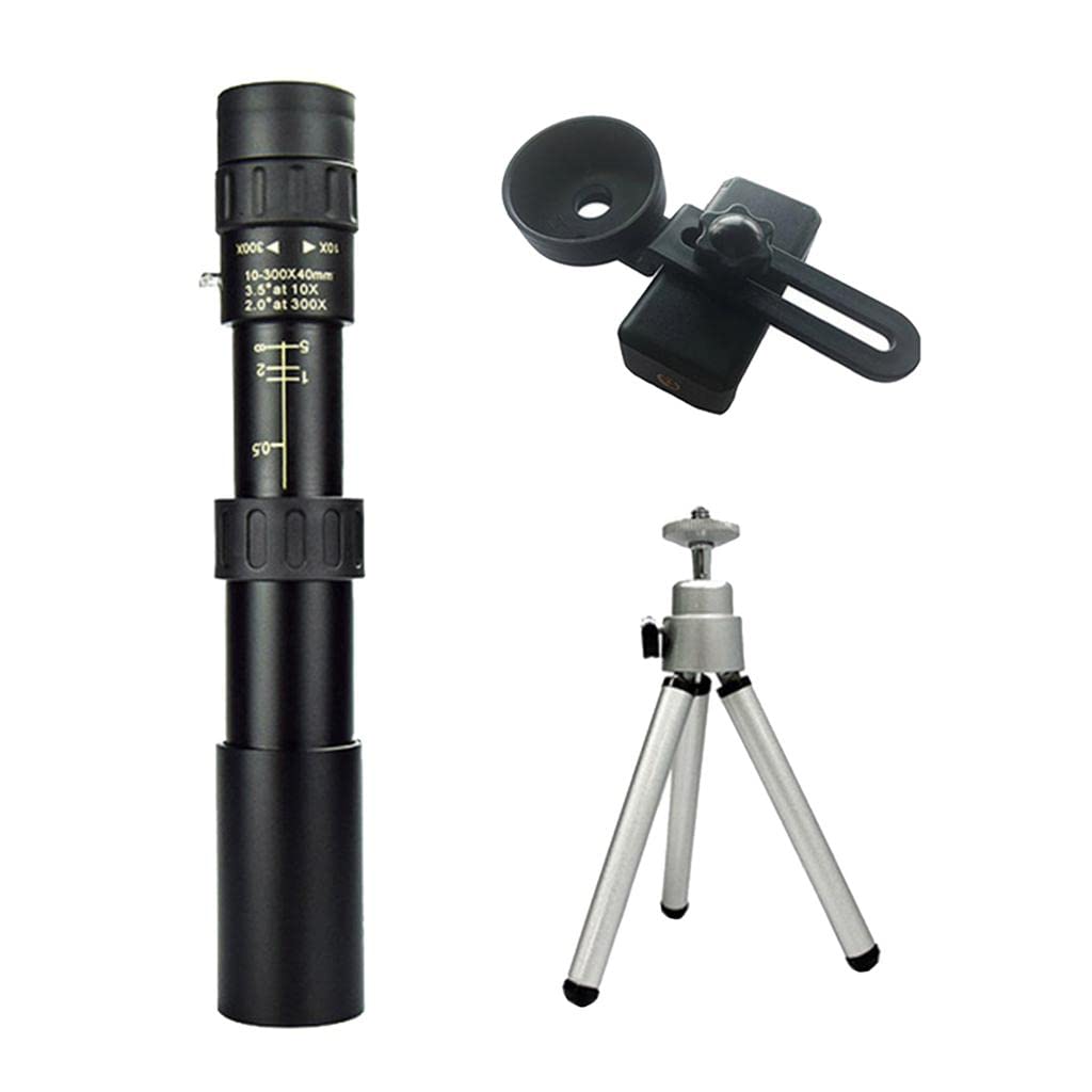 MYADDICTION 4K 10-300X40mm Zoom Monocular Telescope BAK4 Monocular + Tripod + Clip