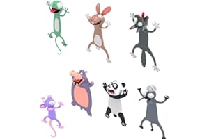 RUDFUZ 7 Pcs 3D Cartoon Animal Bookmarks 3D Stereo Wacky Animal Reading Bookmarks Cute Squashed Animals Bookmarks Stationery for Kids, Students and Book Lovers, Reading Presents, Party Favors