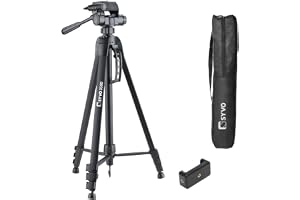 Syvo - 3580 77 Inch (195CM) Tripod for DSLR, Camera Maximum Load Capacity up to 5kg Portable Lightweight Aluminum Tripod Stand 360 Degree Ball Head Carry Bag (Black)