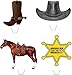 Produktbild 12 x Neuheit wilden Westen - Cowboys mischen essbaren aufstehen Wafer Papier kuchen deckel