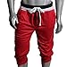 Produktbild BA Zha Hei 1 Stück Männer Sport Sweat Hosen Shorts Harem Dance Baggy Jogging Trainingshose Hose Sweatpants Sporthose Jogging Baggy Jogginghose Slim Atmungsaktiv Trainingshose (Rot, XL)