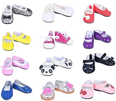 Kusutad Ramdon Different Style 7-pairs Doll Shoes Set For 18 inch Doll