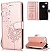 Produktbild FNBK Xiaomi Redmi Note 5A Hülle Leder Rosegold Löwenzahn Blumen Handyhülle Holster Leder Flip Wallet Cover Tasche Stand Case Card Slot Magnetverschluß Kratzfestes Schutzhülle