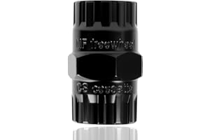 Lunpoem Demonte Cassette 2 en 1 vélo Cassette Outil, Roue Libre 12 Cannelures, Compatible avec Systèmes 5 à 12 Vitesses, Extracteur de Moyeu Arrière et Anneau de Verrouillage en Acier Trempé Durable