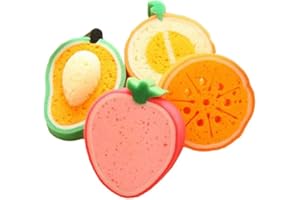 PINICECORE 4pcs Fruto En Forma De Baño Del Cuerpo Cepillos Esponjas Depuradores De Baño Herramientas Para Niños