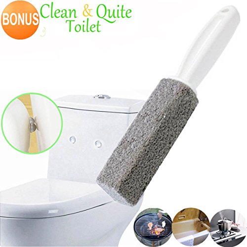 Pumice Cleaning Stone with Handle,Pumie Toliet Bowl Ring Remover Cleaner Brush for Cleaing BBQ Pool Proceclain Stain Rust Hard Water Residues+4 PCs Toilet/Door Bumper Pad RS.1816 (30.00% Off) - Amazon
