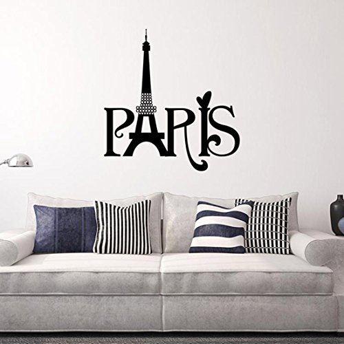 H&D DIY PVC Wall Art Decal Sticker Living Room Bedroom Decoration Wall Sticker Wall Decor Home Decor Decals for Kitchen washroom bedroom Kids Room (paris)