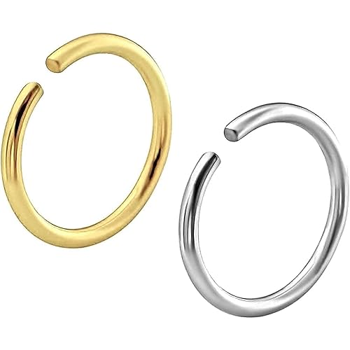 Soni Jewellery Surgical Steel 8mm No Rusting Pack Of 2 Pcs Clip-On Non-Pierced Nose Ring For Women And Girls (d-26)
