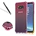 Produktbild Galaxy S8 Plus Silikon Hülle,Stoßfest Tpu Cover für Samsung Galaxy S8 Plus,Leeook Neuheit Kreativ Gradient Rosa Lila Muster Ultra Dünn Schlank Durchsichtig Transparent Clear Silikon TPU Handyhülle Schutzhülle Scratch-Resistant Bumper Weich Rückseite Skin Shell Gel Tasche für Samsung Galaxy S8 Plus + 1 x Schwarz Eingabestift-Gradient Pink+Purple