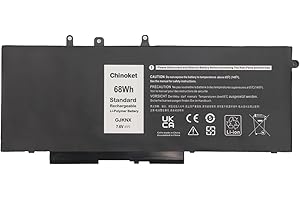 Chinoket 68Wh GJKNX Batterie d'ordinateur Portable pour Dell Latitude 5480 5280 5290 5488 5490 5491 5495 5590 5591 E5480 E5580 E5590 E5490 Dell Precision 15 3520 3530 GD1JP 0GD1JP DY9NT 0DY9NT 5YHR4