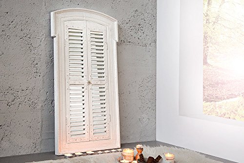 Romantischer Spiegel VIEW weiß 120 cm mit Fensterläden im Shabby Look Wandspiegel Standspiegel Landhaus-Stil - 3