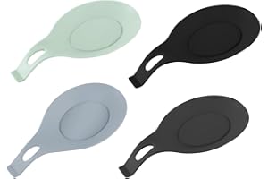 FIACVRS 3PCS Spoon Rest,Silicone Spoon Rest, Kitchen Silicone Spoons Holder, Durable Spoons Rest Kitchen, Reusable Cooking Utensil Rest, for Spatulas, Spoon-s, Cookware(Color:Type: B)