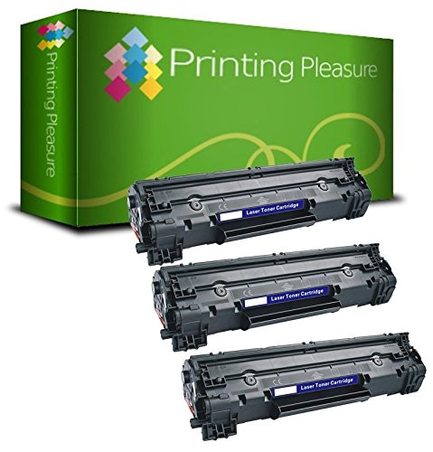 Printing Pleasure 3 Compatibles CF283A 83A Cartuchos de tóner para HP LaserJet Pro M201dw M201n MFP M125nw M127fn M127fw M225dn M225dw M125a M127fp - Negro, Alta Capacidad