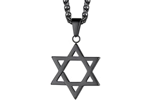 FaithHeart Star of David Hexagram Pendant Jewish Necklace for Men Women Sterling Silver/Stainless Steel Magen David Jewellery with sturdy Chain