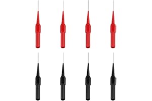 Dadabig 8 PCS Test Probe, Multimeter Probes Copper Test Leads Stainless Steel Needle Probes Silicon Back Probe Pin for Automotive, Telecommunications, Industrial, 4mm Jack Socket, Red and Black