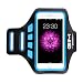 Produktbild Sportarmband universell Handy Armband Tasche passend für bis zu 6 Zoll Smartphone iPhone 8 Plus 7 Plus Samsung Galaxy S8 Mit Schlüsselhalter zum Joggen Laufen Gym Armtasche - Blau