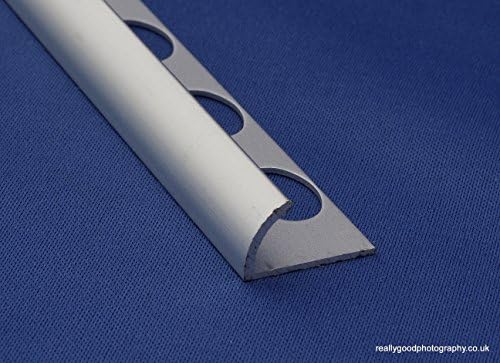 Supajet Aluminium 6mm Round Edge Tile Trim Stainless Effect x 2.5m x 5 Lengths FREE FAST DELIVERY
