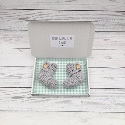 baby announcement, going to be a nan, crochet booties