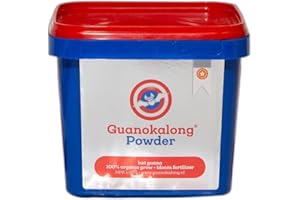 Guanokalong Guano de Murciélago en Polvo (Powder) 1Kg. Fertilizante orgánico 100% natural, interior o exterior, liberación lenta no quema raíces, en crecimiento acelera raíces y floración exuberante