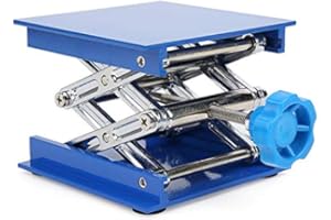 FTVOGUE Mesa Elevadora de Tijera,100x100mm Soporte de Laboratorio Mesa Azul Laboratorio Galvanizado de Aluminio Plataforma de Elevación Soporte Rack Tijera Jack Levantador