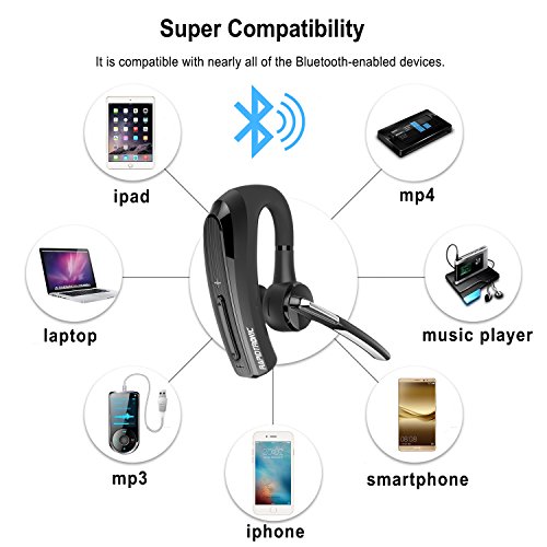 Bluetooth Headset, Rapidtronic V4.1 Wireless Bluetooth Headset Universal Bluetooth Headset einseitiges Bluetooth Headset mit Mikrofon fÃ¼r Handy Smartphones,Android, PC und andere Bluetooth GerÃ¤te