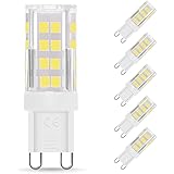 Fulighture G9 LED Lampe Leuchtmitte 4W (entspricht 40 W Halogen), 6000K kaltweiß, Nicht Dimmbar, 5tlg.