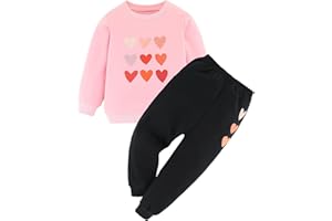 Ella Lust Ensembles Fille Survêtement Mignon Petites - Mode Vetement Enfants Imprimé Cœur Sweat-shirt + Long Pantalon Ensemble Tenue Automne Hiver Vêtements Pour 2-6 Ans