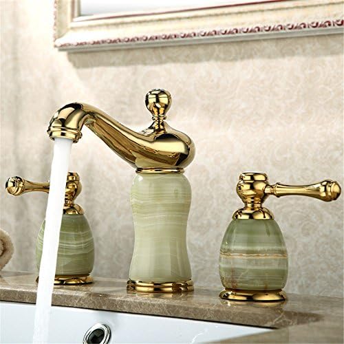 MIAORUI Full set of three copper mixed water basin/ceramic cold jade washbasin faucet