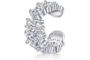 PHNIBIRD Ear Cuff 925 Sterling Silver Ear Cuff with Zirconia Fake Pircings Elegant Cute Jewelry Gifts for Women Girls
