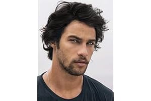 ‎SIUDUS Siudus Herren Schwarz Kurze Lockige Perücke Natürliche Schicht Synthetische Männliche Haar Perücke für Tägliche Party Gebrauch