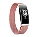 Produktbild Milanese Edelstahl Uhrenarmband Armband Ersatzarmband,Volles Edelstahlgitter mit Interlock-Verschluss,kein Werkzeug erforderlich Demontage,für Fitbit Inspire/Inspire HR,140mm-240mm (rosa)