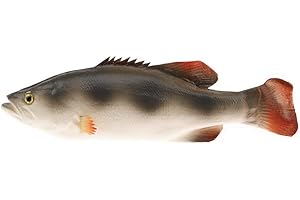 Gresorth 28 cm Fake Striped Bass Artificial Fish Toy Food Wall Hanging Decoration Model Home Party Kitchen Christmas Display