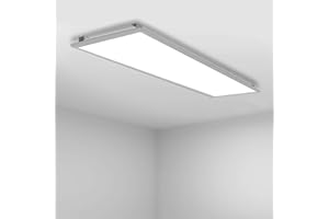 ‎VKELE Vkele LED Panel 120x30cm inkl. Winkel-Anbauset Warmweiß 3000K 48W 4200lm Silberrahmen Deckenleuchte, LED-Lampe, Deckenlampe, Büroleuchten für Schlafzimmer