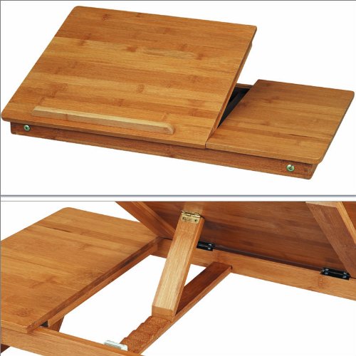 Relaxdays 10014662 Laptoptisch-Notebookablage aus Bambus
